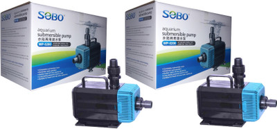 

Sobo Submersible Pump WP-5200 (Pack of 2) | Power: 75W (Flow MAX: 3500L/Hr | Height MAX: 3 Meters) | Water Aquarium Pump(270 cm)