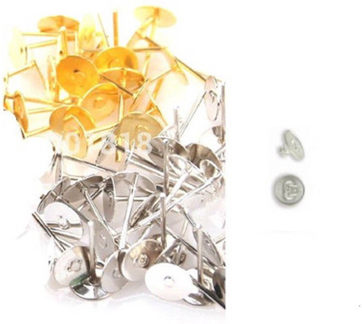 

ecaart Silver Finish Stud Head Pin And Earring Rubber Back Bush For Jewellery Making Kit