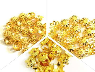 

JBN Jewels Popular Gold Bead Cap Designs for Jewelry Making, pack of 120 caps