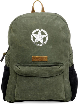 

The House of Tara Rugged Finish Coated Canvas 19 L Laptop Backpack(Green)