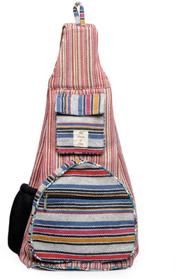 

The House of Tara Handloom Fabric Shoulder Bag 20 L Backpack(Multicolor), Multicolor;blue