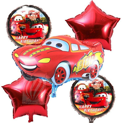

PartyballoonsHK Printed Car Theme Foil Balloon Set of 5 Balloon(Multicolor, Pack of 1)