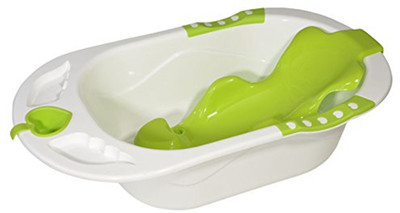 

Baby Bucket A+B Bath Tub, With Oval Shape(White, Green), Green;white