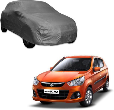 Furious3D Car Cover For Maruti Suzuki Alto K10 (Without Mirror Pockets)(Grey, For 2016, 2017 Models)
