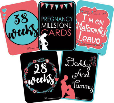 

Galaxy Comfort Set Of 27 Pregnancy Milestone Cards - Pregnancy Reveal - Pregnancy Cards - Pregnancy Gift - Pregnancy Journal - New Mom Gift - New born Photo Props Greeting Card(Multicolor, Pack of 27)