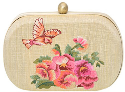 

Fabric and Lace Party Beige Clutch