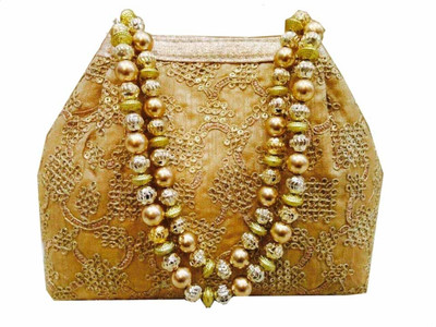 

Craftbazaar Party Gold Clutch