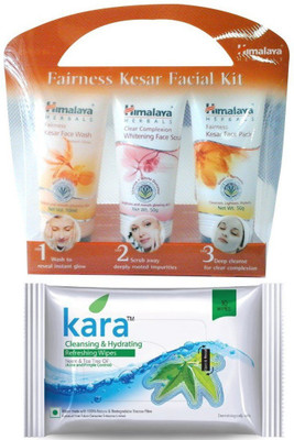 

Himalaya fairness kesar facial kit, cleansing hydrating refreshing wipes(Set of 2)