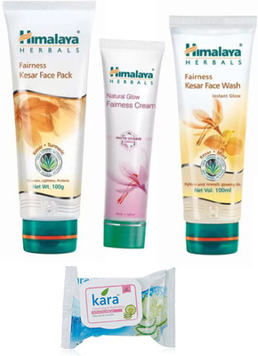 Himalaya fairness kesar face wash, fairness kesar face pack, fairness face cream, face wipes(Set of 4)