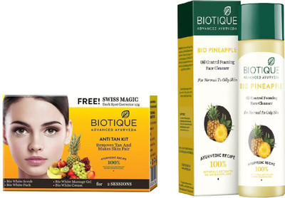 

BIOTIQUE BIO Bio Anti Tan Facial Kit, Pineapple Oil Control Face Cleanser For Normal To Oil Skin(Set of 2)