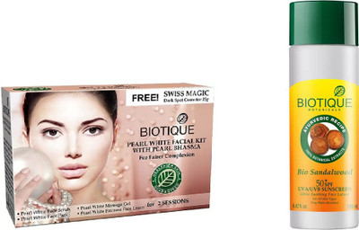 

BIOTIQUE BIO Bio Diamond Facial Kit, Bio Sandalwood Ultra Soothing Face Lotion Sunscreen(Set of 2)