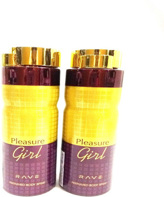 

RAVE PLEASURE GIRL Perfume Body Spray - For Women(400 ml, Pack of 2)