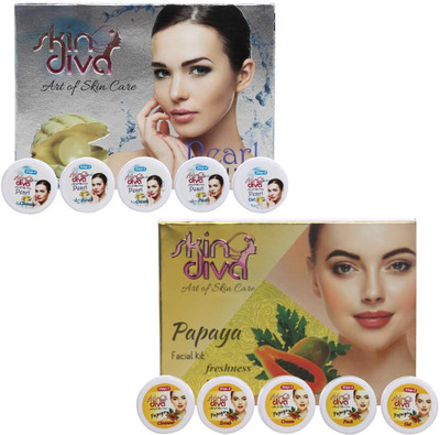 

Skin Diva Pearl and Papaya Facial Kit 160 g(Set of 2)