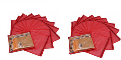 

Addyz Plain Pack Of 24 Pieces Single Non woven Saree Cover Bags Packaging Storage Cloth Clear Plastic Zip Garment Cover(Red)