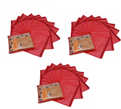

Addyz Plain Pack Of 36 Pieces Single Non woven Saree Cover Bags Packaging Storage Cloth Clear Plastic Zip Garment Cover(Red)