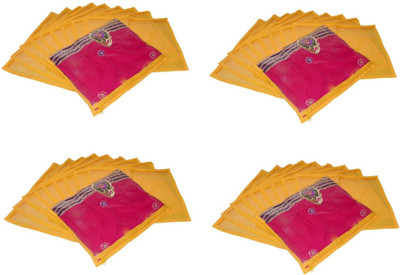 

Addyz Plain Pack Of 48 Pieces Single Non woven Saree Cover Bags Packaging Storage Cloth Clear Plastic Zip Garment Cover(Yellow)