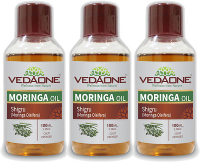 

VEDAONE 100% Natural Cold Pressed Moringa Oil, 300ml (3 packs of 100 ml each) Hair Oil(300 ml)