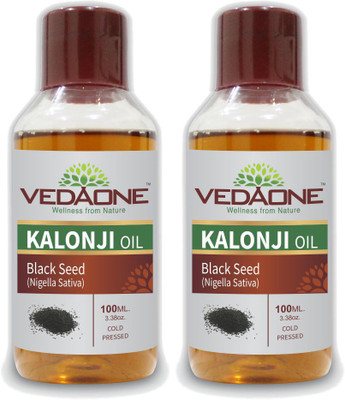 

VEDAONE 100% Natural Cold Pressed Kalonji Oil, 200ml (2 packs of 100 ml each) Hair Oil(200 ml)