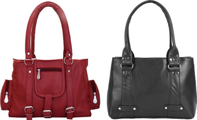 

Lady bar Hand-held Bag(Black, Maroon)