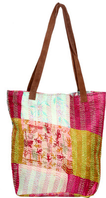 

Indistar Men & Women Casual White, Green, Pink Silk Tote, Green;pink;white