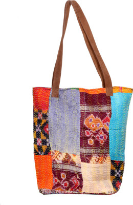 

Indistar Men & Women Casual Blue, Maroon, Orange Silk Tote