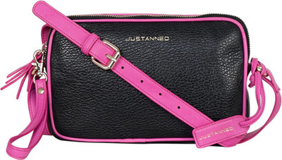 

Justanned Sling Bag(Black, Pink)