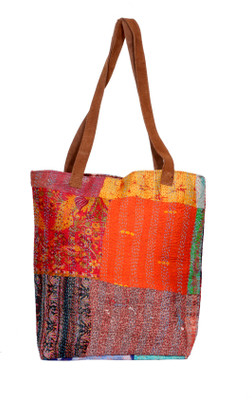 

IndiWeaves Men & Women Casual Orange, Green, Red Silk Tote, Green;orange;red