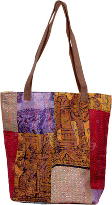 

IndiWeaves Men & Women Casual Multicolor Silk Tote