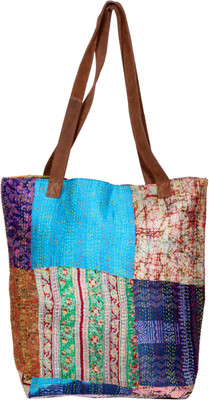 

IndiWeaves Men & Women Casual Multicolor Silk Tote