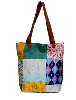 

Indistar Men & Women Casual Blue, Green, Yellow Silk Tote