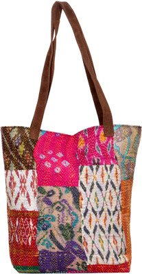 

IndiWeaves Men & Women Casual Multicolor Silk Tote
