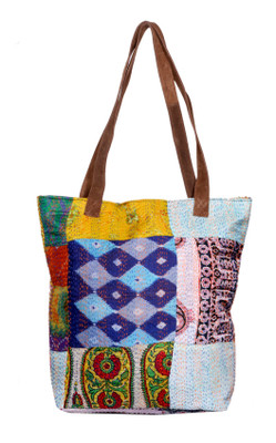 

IndiWeaves Men & Women Casual Multicolor Silk Tote