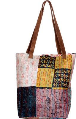 

IndiWeaves Men & Women Casual Multicolor Silk Tote