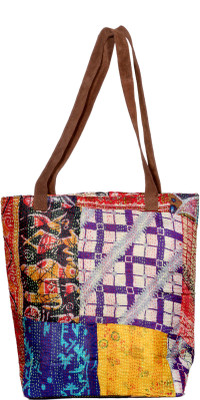 

IndiWeaves Men & Women Casual Purple, Blue, Yellow Silk Tote, Blue;purple;yellow