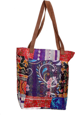 

Indistar Men & Women Casual Purple, Red, Blue Silk Tote, Blue;purple;red