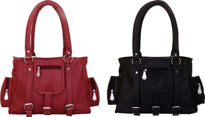 

Lady bar Hand-held Bag(Black, Maroon)