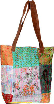 

IndiWeaves Men & Women Casual Multicolor Silk Tote