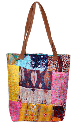 

IndiWeaves Men & Women Casual Multicolor Silk Tote