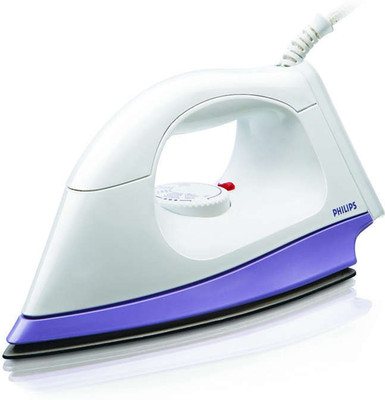 PHILIPS Dry Iron HI108 |1000 w With Indicator Light iron 1000 W Dry Iron(White & Purple)