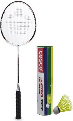 

Cosco Combo of Two, One 'Cb 300' Badminton Racket and one Box 'Aero 727' Nylon Shuttle cock (Pack of 6) (Color On Availability) Badminton Kit
