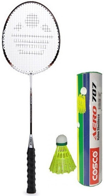 

Cosco Combo of Two, One 'Cb 300' Badminton Racket and one Box 'Aero 787' Nylon Shuttle cock (Pack of 6) (Color On Availability) Badminton Kit