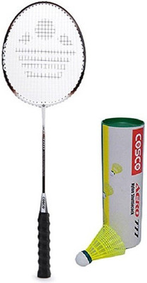 

Cosco Combo of Two- One 'Cb 300' Badminton Racket and one Box 'Aero 777' Nylon Shuttle cock (Pack of 6) (Color On Availability)- Badminton Kit