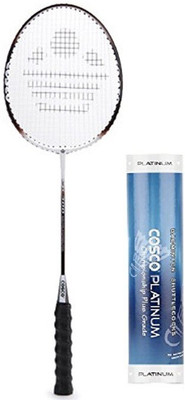 

Cosco Combo of Two- One 'Cb 300' Badminton Racket and one Box 'Platinum' Feather Shuttle cock (Color On Availability)- Badminton Kit