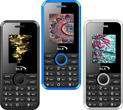 

GLX W8 Pack of Three Mobiles(Black$$White$$Blue)