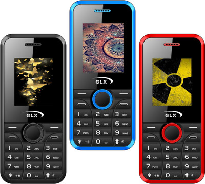 

GLX W8 Pack of Three Mobiles(Red$$Black$$Blue)