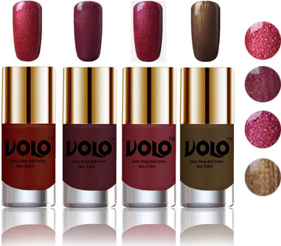 

Volo HD Colors High-Shine Long Lasting Non Toxic Professional Nail Polish Set of 4 Lava Lust, Shimmer Coffee, Metallic Red, Gold, Metallic Coffee(Pack of 4)