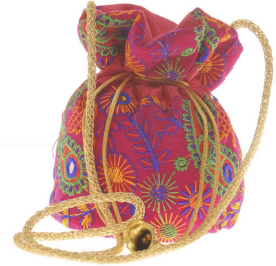 

Aliado Cloth/Textile/Fabric Embroidered Purple & Multi Potli Bag Potli(Purple)