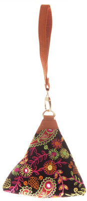 

Aliado Cloth/Textile/Fabric Black & Multi Embroidered Potli Bag Potli(Black)
