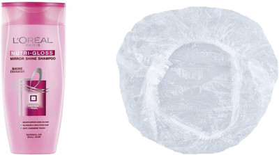

L'Oreal Nutri-gloss Mirror Shine Shampoo (360ml) With Shower Cap(360 ml)