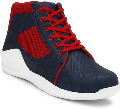 

Shoe Island Popular Revo-X Premium Quality Trending Sporty Mesh Blue 'n' Red High Ankle Length Lace-Up Casual Sneakers For Men Sneakers For Men(Blue, Red
